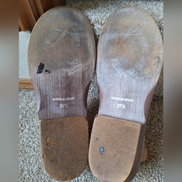 Free People Mont Blanc Womens Tan Slip On Leather Sandal Size 37.5 (7.5) - Picture 10 of 10